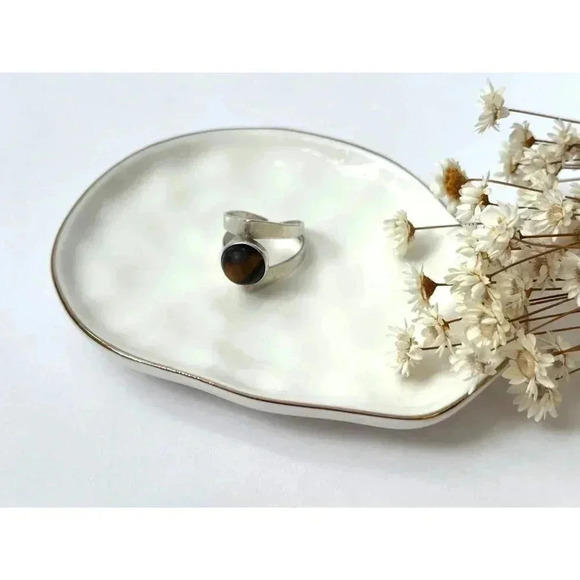 Vintage Sterling Silver Eye of the Tiger Ring - size 6.75 - Israeli Made - Picture 6 of 8